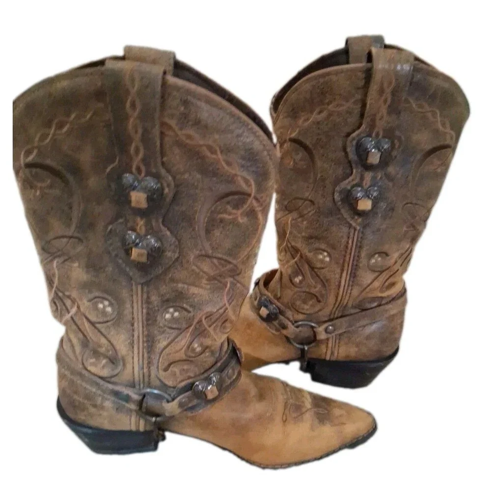 Crush by Durango Women's 7MBrown Heartbreaker BROWN LEATHER POINTED TOE Boot
